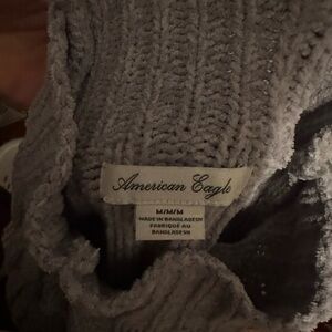 American Eagle Outfitters Gray Cable Knit Sweater
